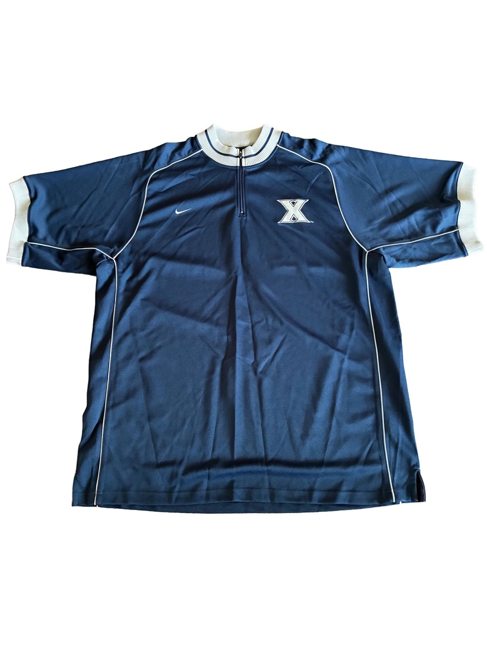 Vintage Nike Team Xavier Musketeers 1/4 Zip Pullover XXL Navy